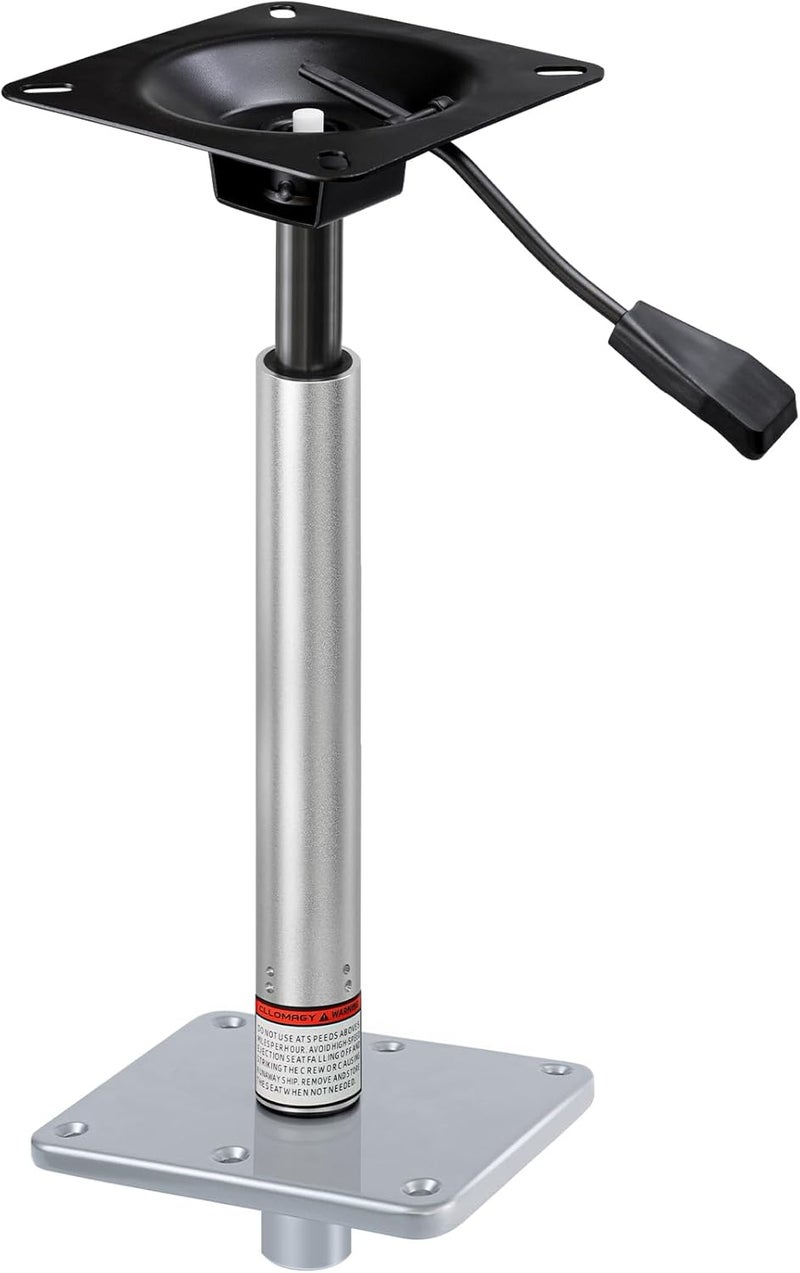 CLLOMAGY Adjustable Boat Seat Pedestal Base Mount Kit with Lock in 3/4" Boat Seat Pin Post&Marine Power Pedestal Mount Base for Marine Fishing Bass Chair,Post Adjustable Height 24 to 30 Inches - Image 1